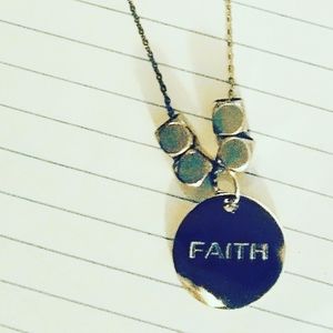 Sterling silver 18 in women's necklace with sterling silver faith charm